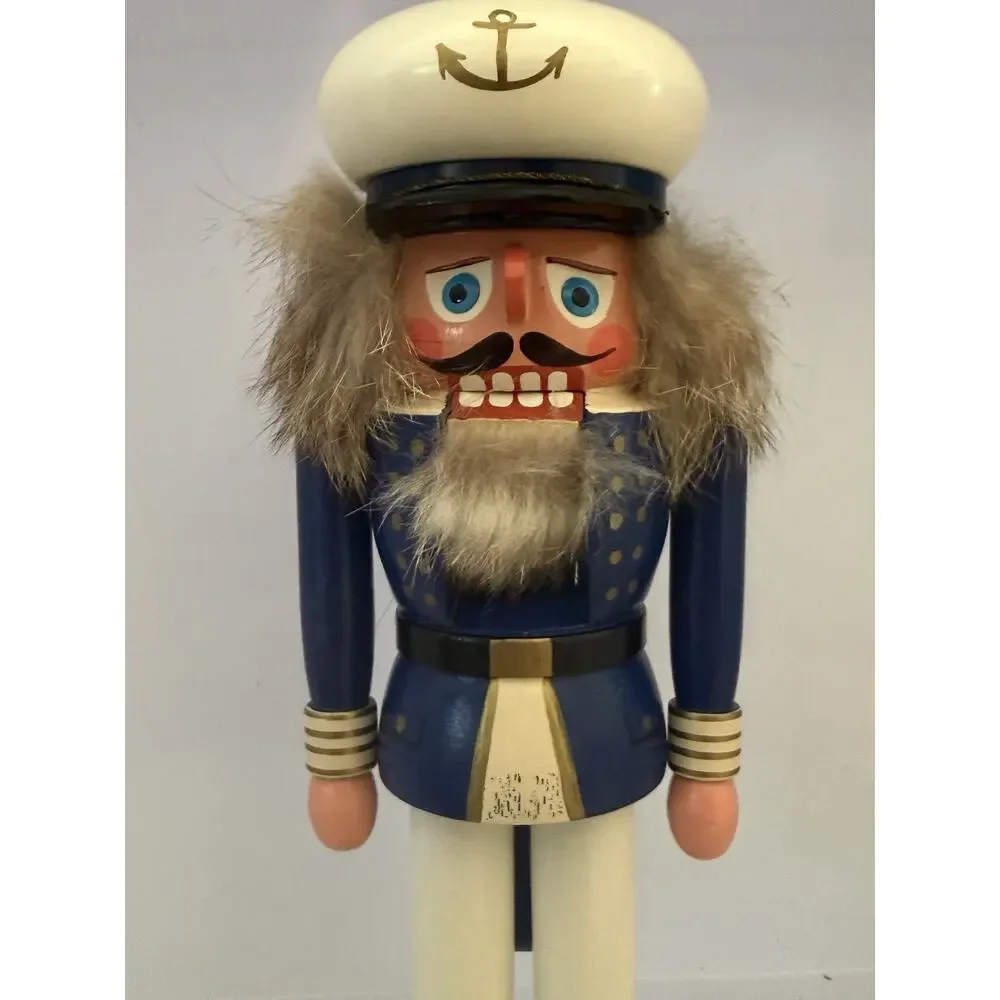 Vintage GDR Erzgebirge Sailor Nutcracker Sea Captain Expertic East Germany Wood